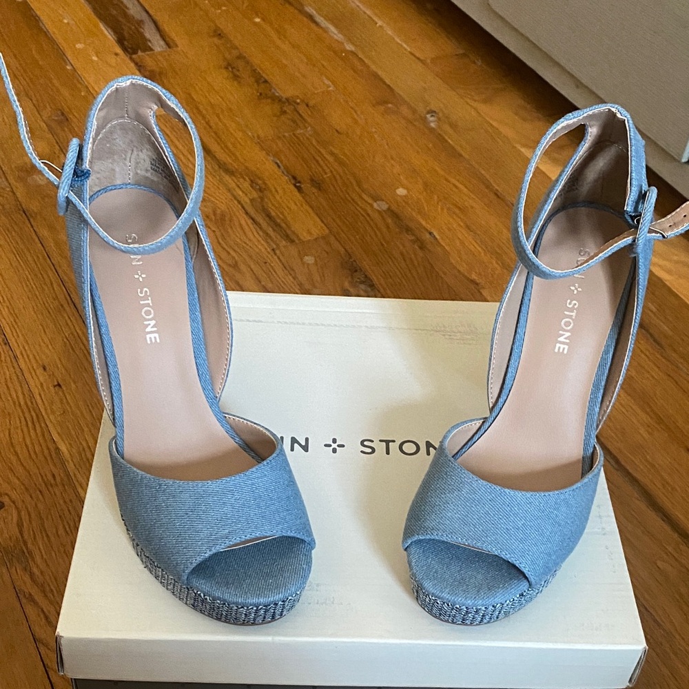 Sun + Stone Light Blue Women's Heels